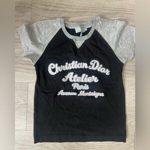Dior Kids Black and Gray Short Sleeve Tee size 4
